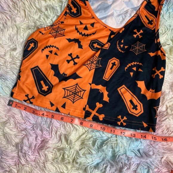 ROMWE black and orange Halloween crop top - Picture 4 of 6